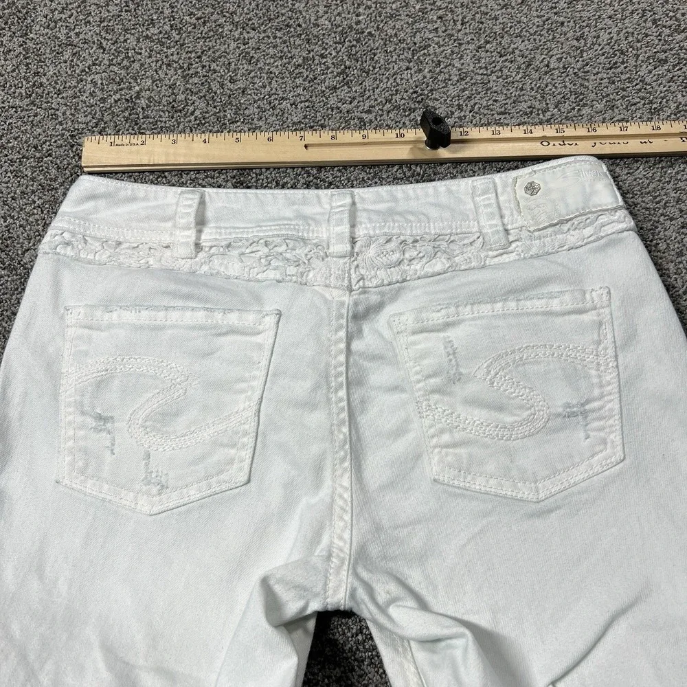 Silver Jeans Womens 31 White Suki Mid Capri 25